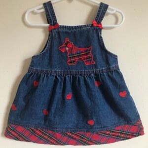 Rare Vintage 1970’s  Scottish Dogie Heart Dress